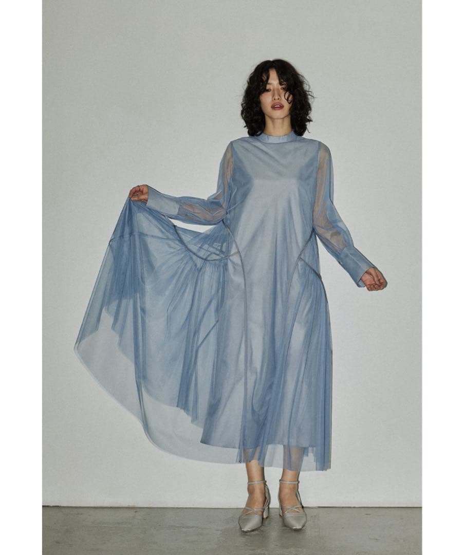 チュールパイピングAラインドレス　マタニティ