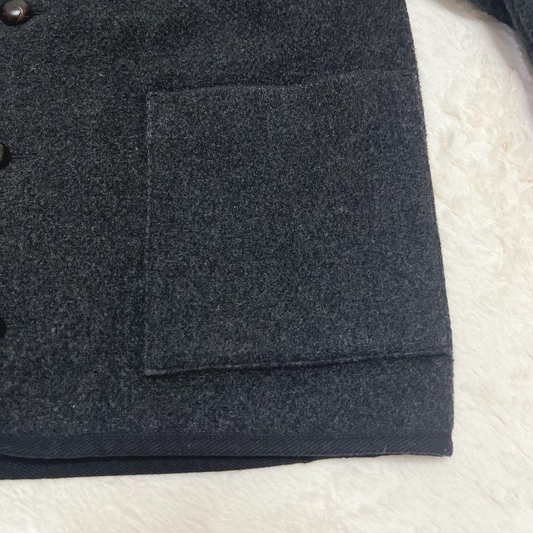 ダントン ノーカラーコート ウールモッサ ジャケット サイズ40 くるみボタン