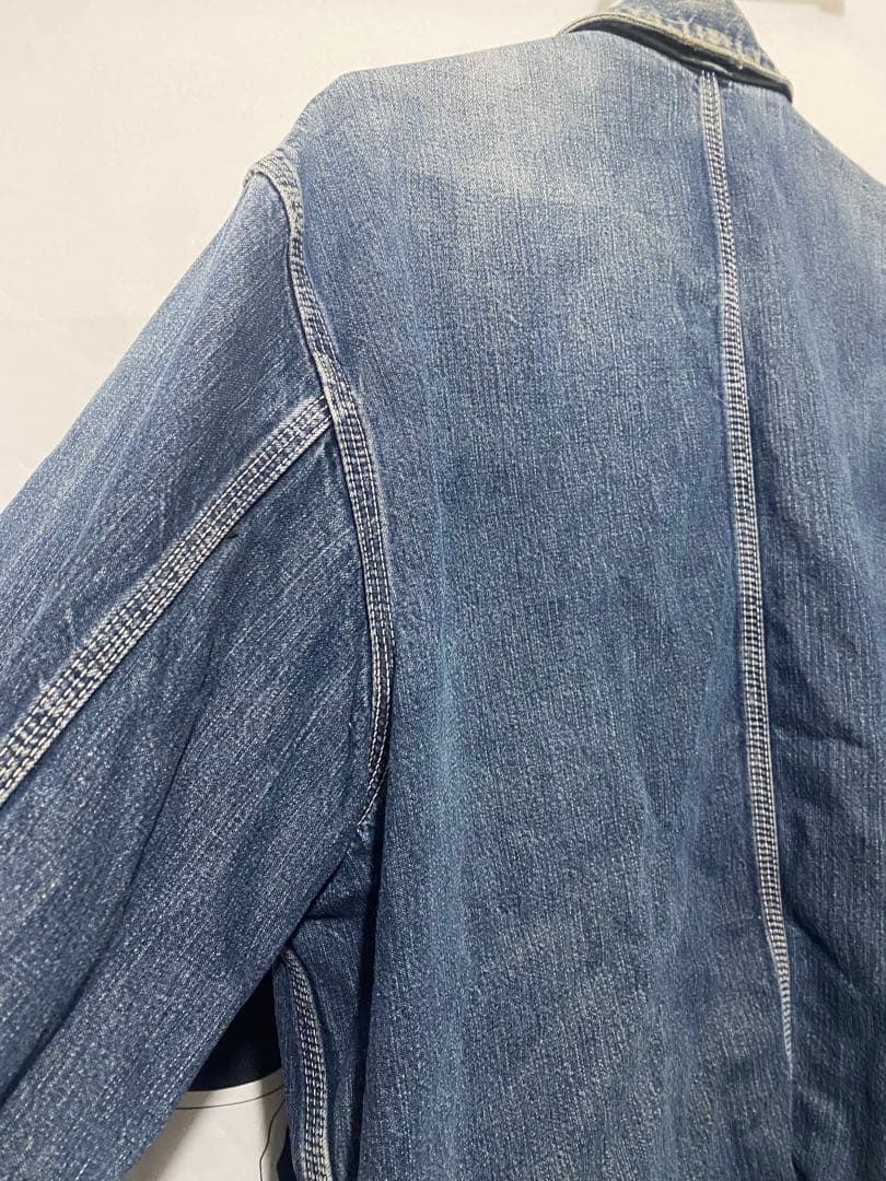 サ*シ様 最高のヤレ古着デニムカバーオール L〜XLバイカービンテージチョッパー