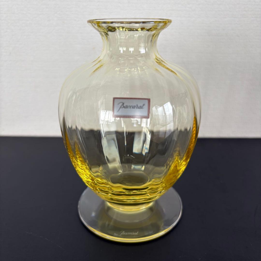 【新品未使用】Baccarat バカラ アクアレーユ 一輪挿し イエロー 希少