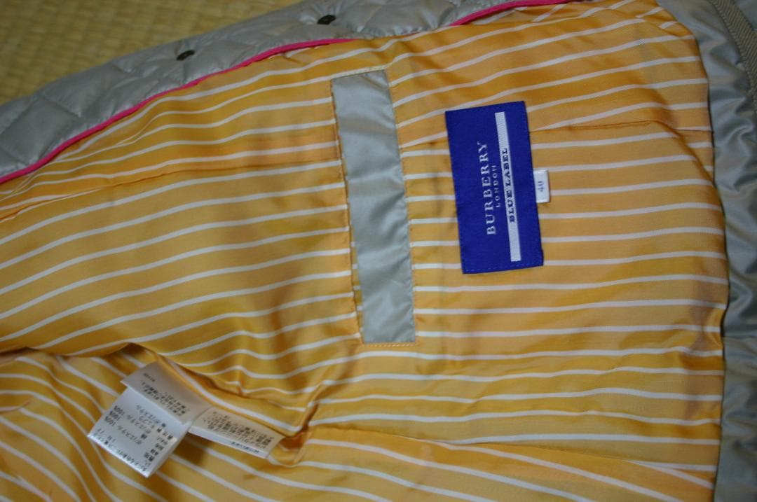 まゆみ　バーバリーブルーレーベル　中綿キルティングジャケット