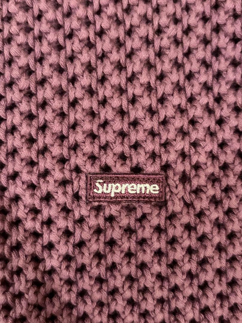 Supreme パープル 編み込みセーター