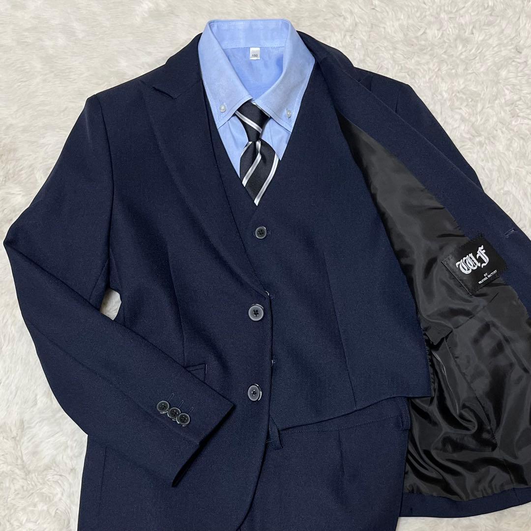 未使用級　WANDER FACTORYスーツ　6点セット　3ピース　紺　150