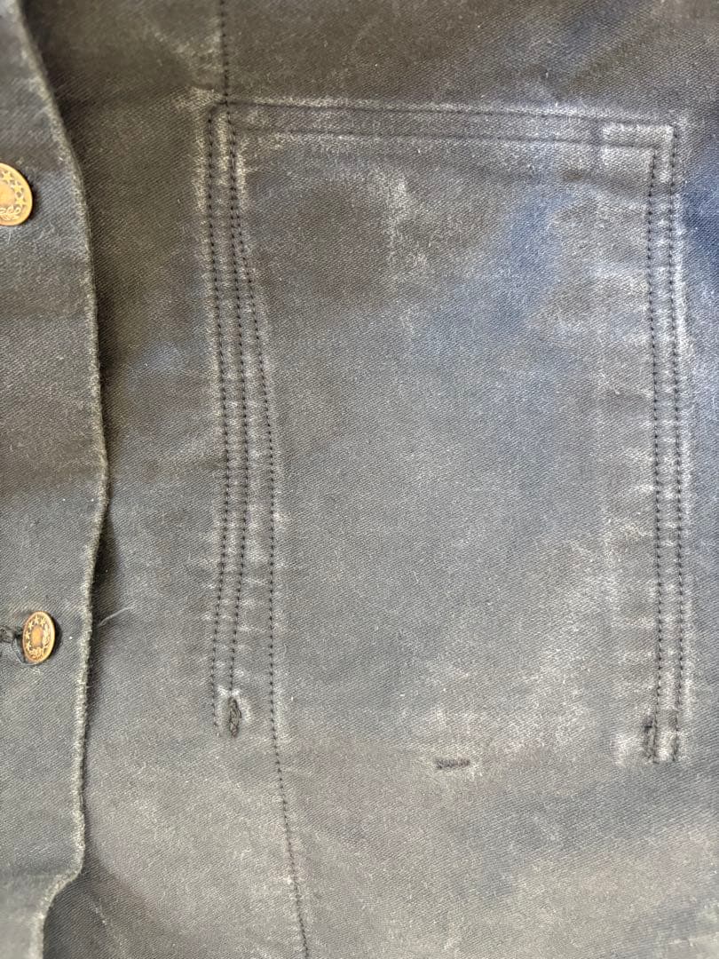 50s 60s Unknown ブラックモールスキン ワークジャケット ユーロ