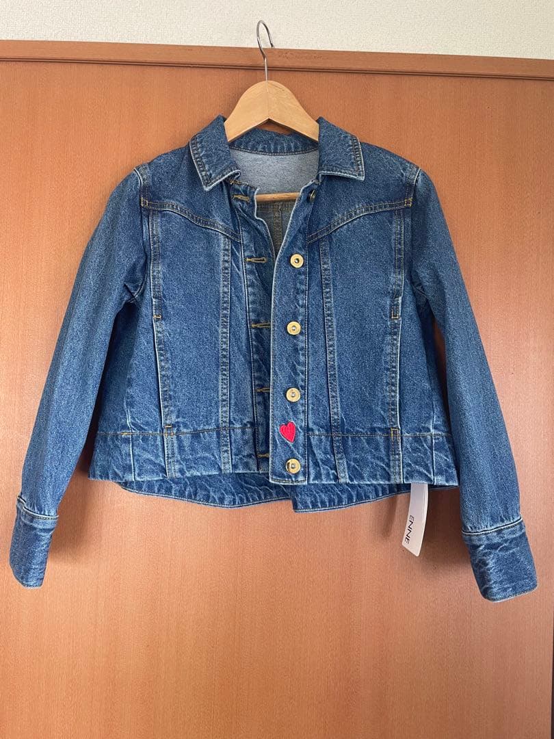 JENNE ハート刺繍デニムジャケット Sサイズ ジェンヌ【未使用・タグ付き】
