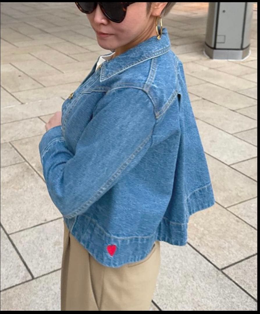 JENNE ハート刺繍デニムジャケット Sサイズ ジェンヌ【未使用・タグ付き】