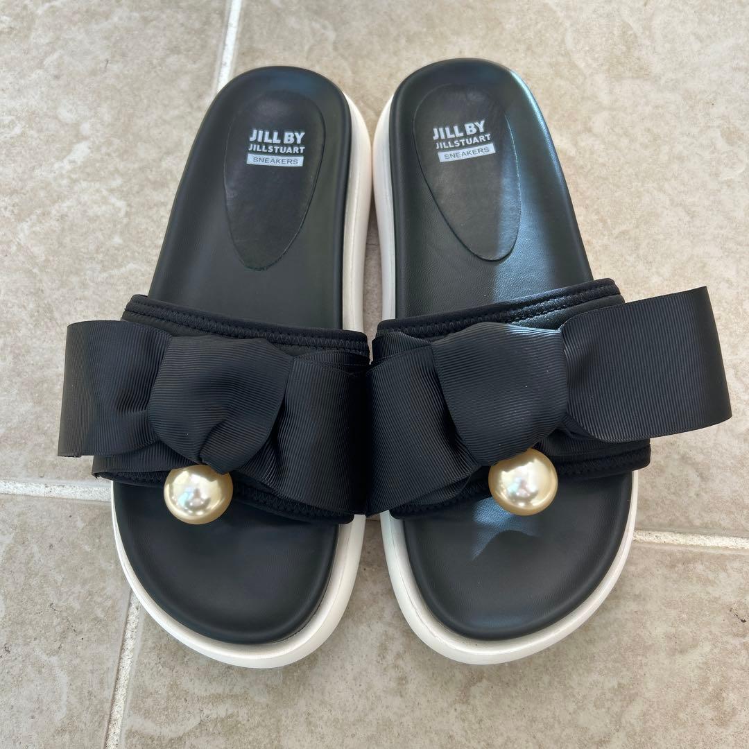 JILL BY JILLSTUART ブラックリボンサンダル