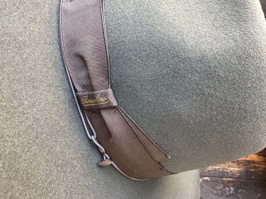 ボルサリーノ MADE IN ITALYウール グレー フェルトハット 60