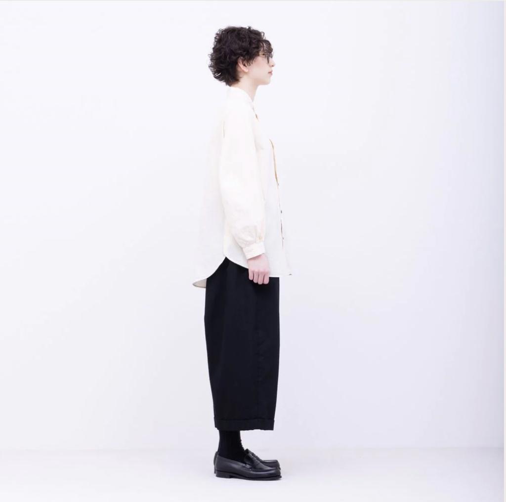 FIRMUM 2/40 梳毛ハードギャバ ギャザーワイドパンツXS