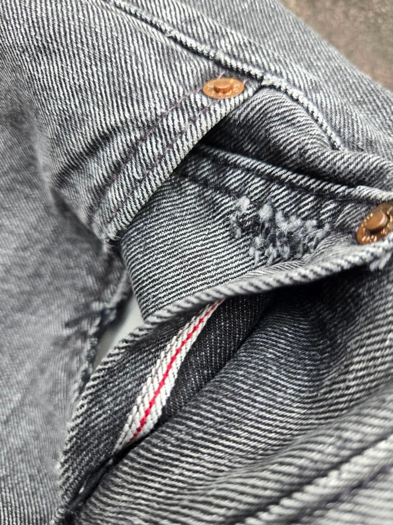 極美品 Levi's 501 ブラックデニム W36 墨黒 濃紺 現行 赤耳