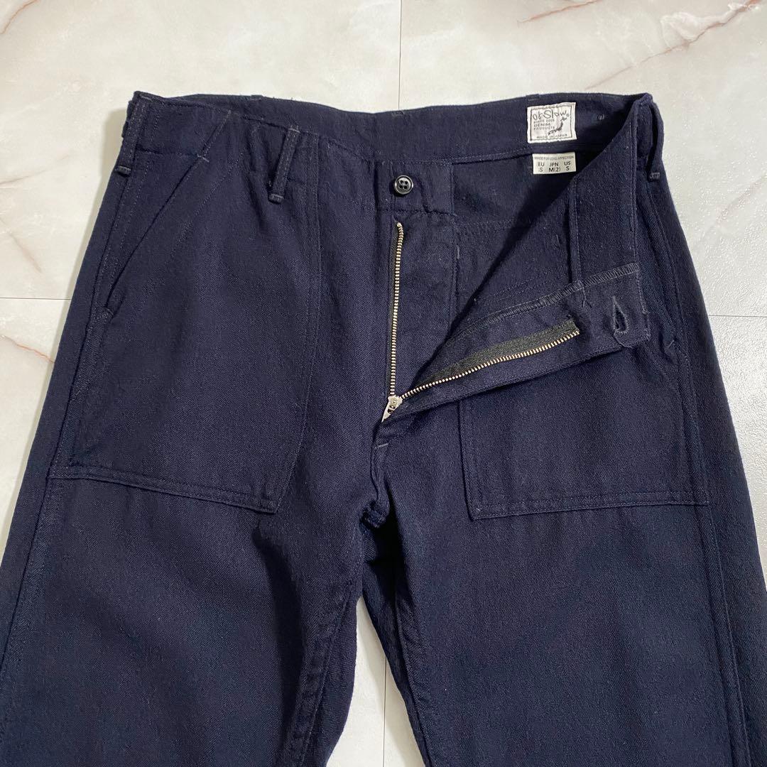 A18474 美品 orSlow ウールフランネルベイカーパンツ ネイビー M