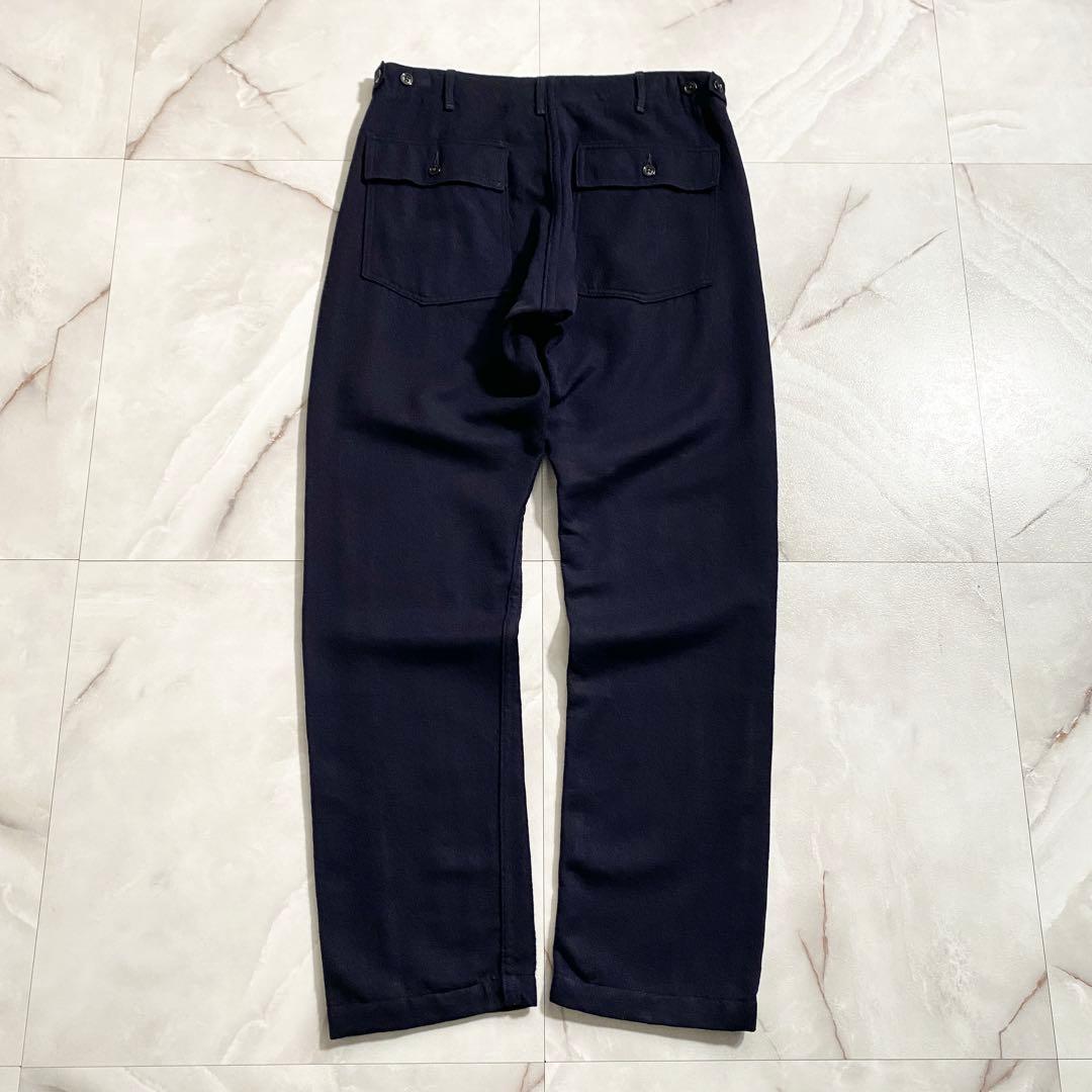 A18474 美品 orSlow ウールフランネルベイカーパンツ ネイビー M