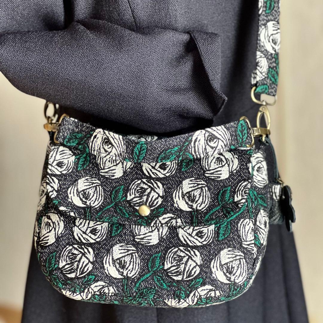 オーダー用　ミナペルホネン コロンとしたショルダーバッグrosy navy