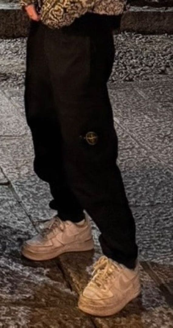 STONE  ブラックカーゴパンツ しょーきち着用　W32