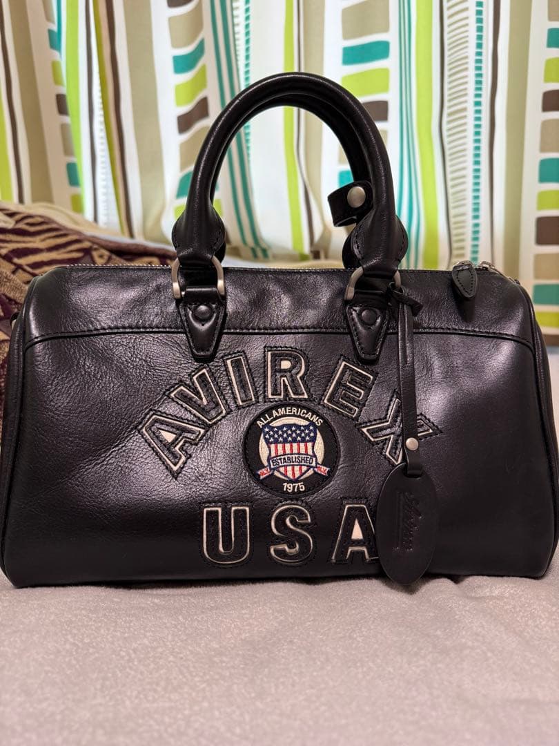 は*つ様 AVIREX 牛革 ミニボストンバッグ