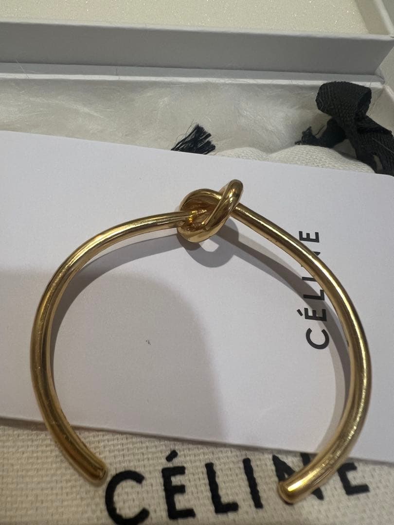 CELINE ゴールド ノットデザインバングル　M セリーヌC2
