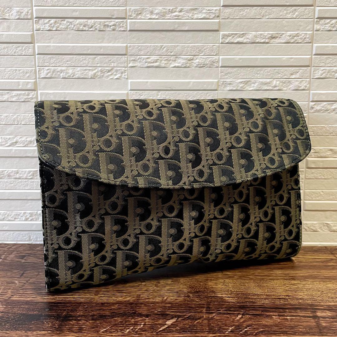 ディオール Dior トロッター クラッチ バッグ ポーチ セカンド ナイロン.