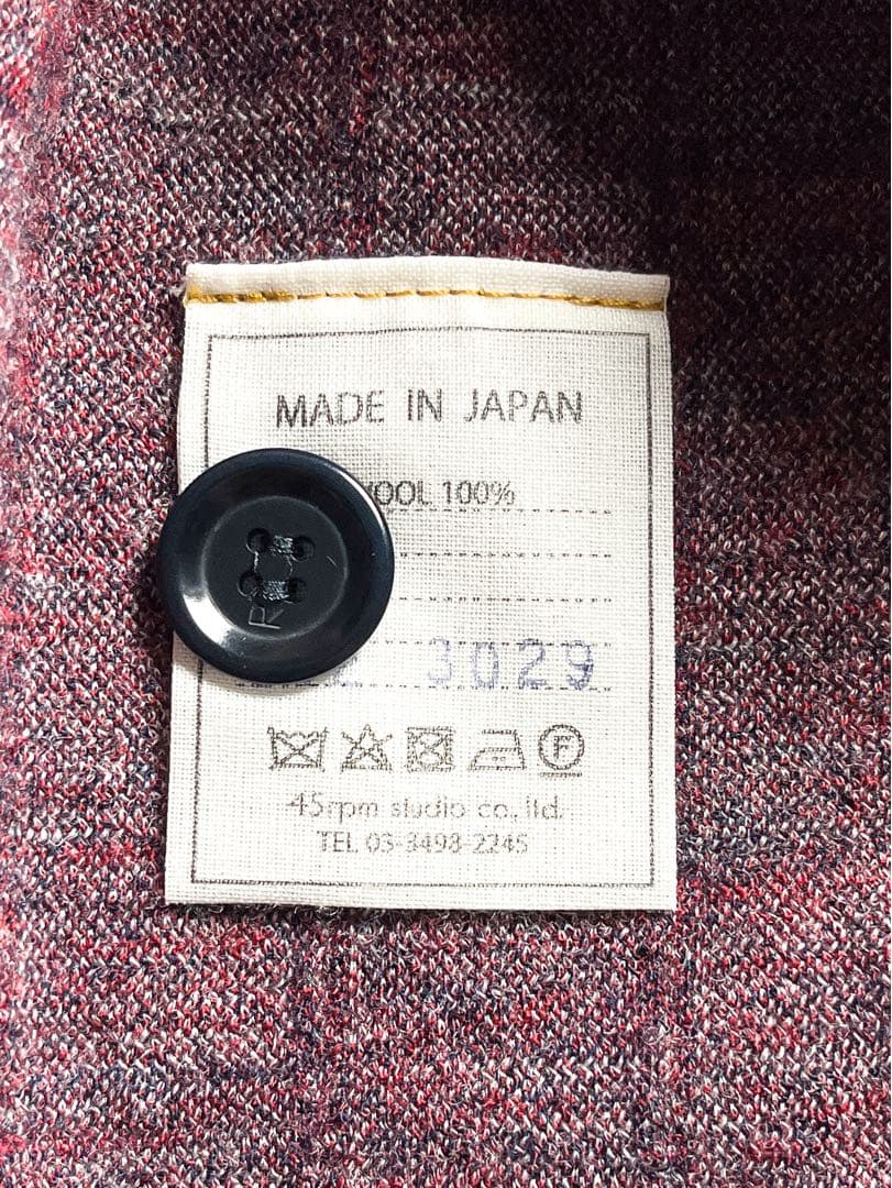 【45R】45rpm 毛100% ジャージフラノ ストライプ柄ジャケット 2