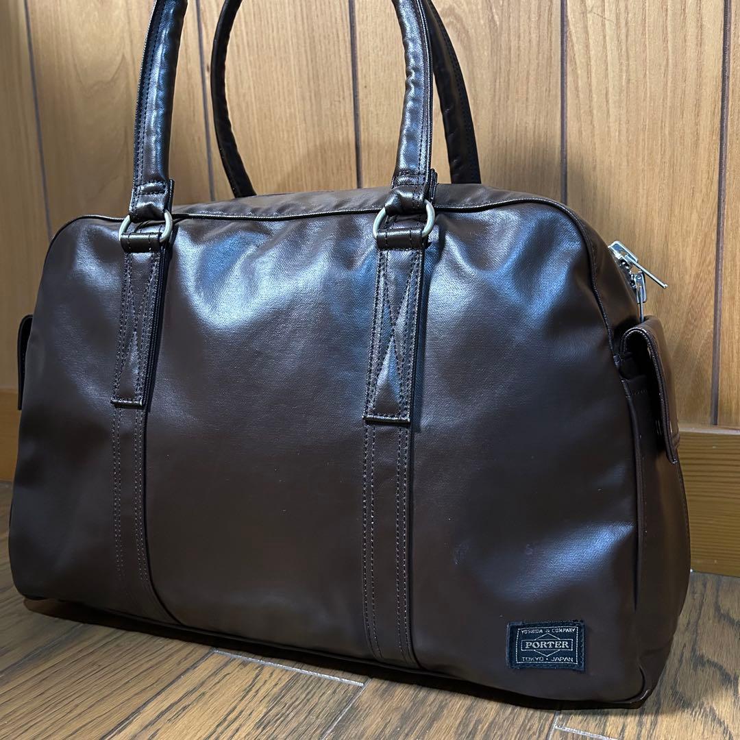 【美品】PORTER フリースタイル ボストンバッグ ブラウン