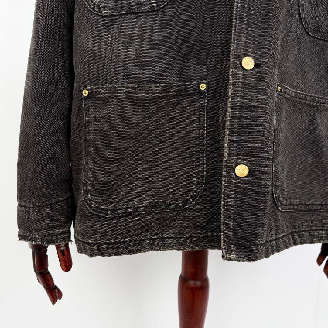 carhartt USA製 フェード スミクロ ミシガンチョアコート XL 黒
