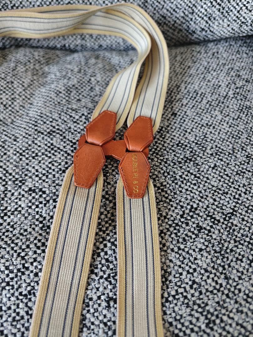 送料無料/新品　Ralph Lauren ストライプ サスペンダー　ズボン吊