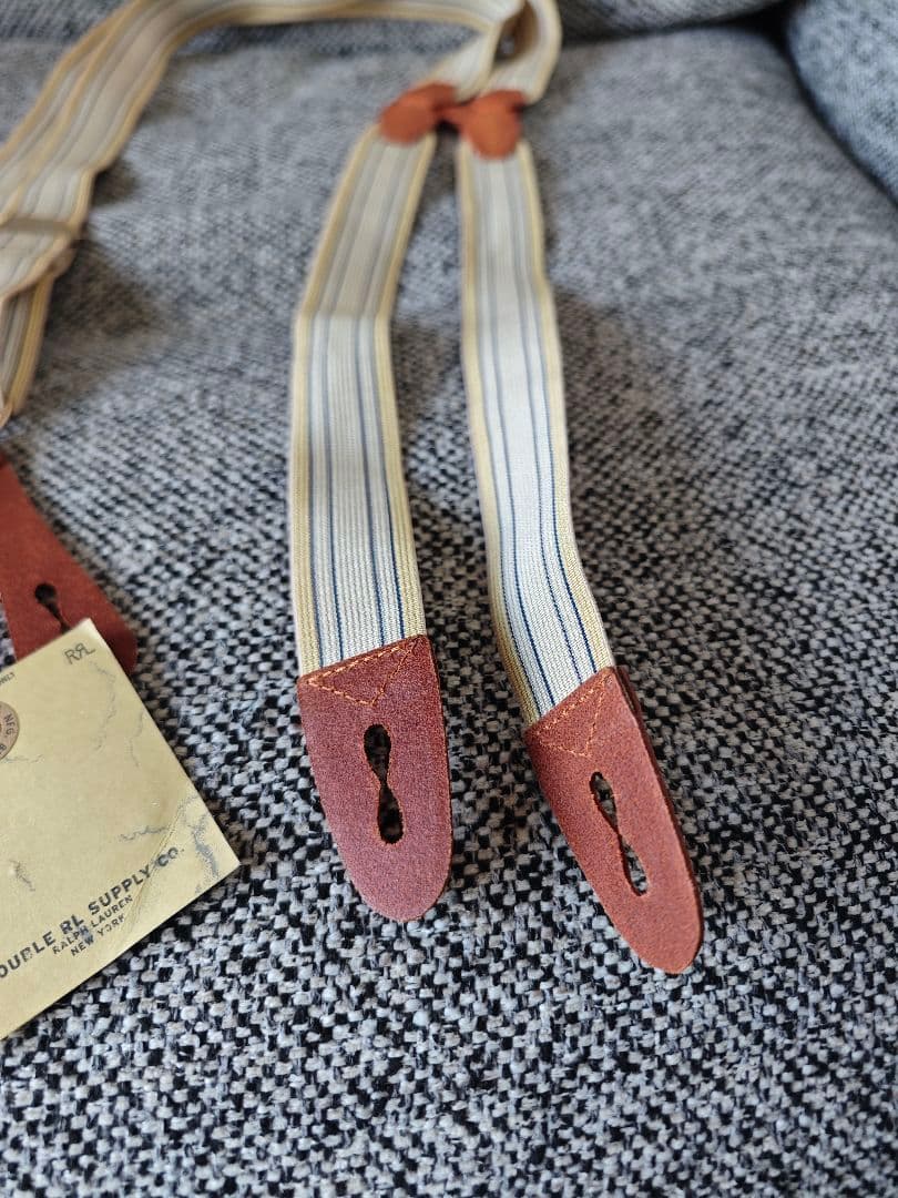 送料無料/新品　Ralph Lauren ストライプ サスペンダー　ズボン吊