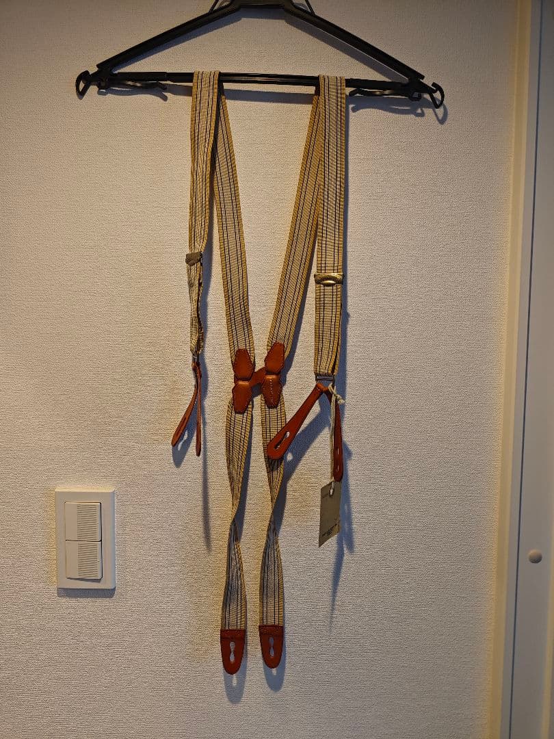 送料無料/新品　Ralph Lauren ストライプ サスペンダー　ズボン吊