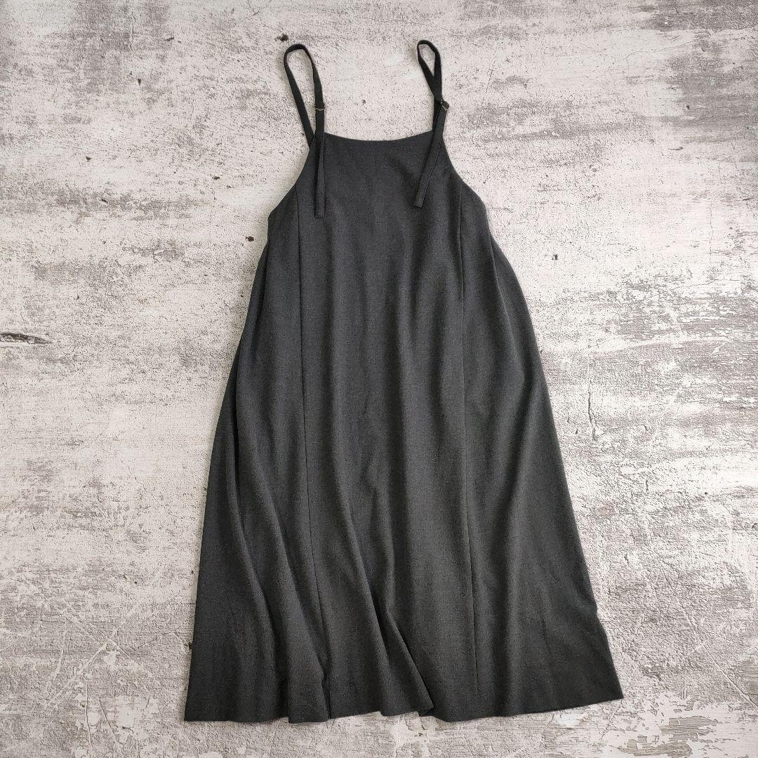 北欧、暮らしの道具店 サイドタックのサロペットスカート チャコール S