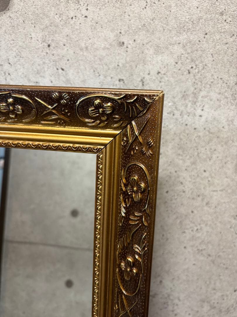 【美品】アンティーク　天然木枠の全身スタンドミラー