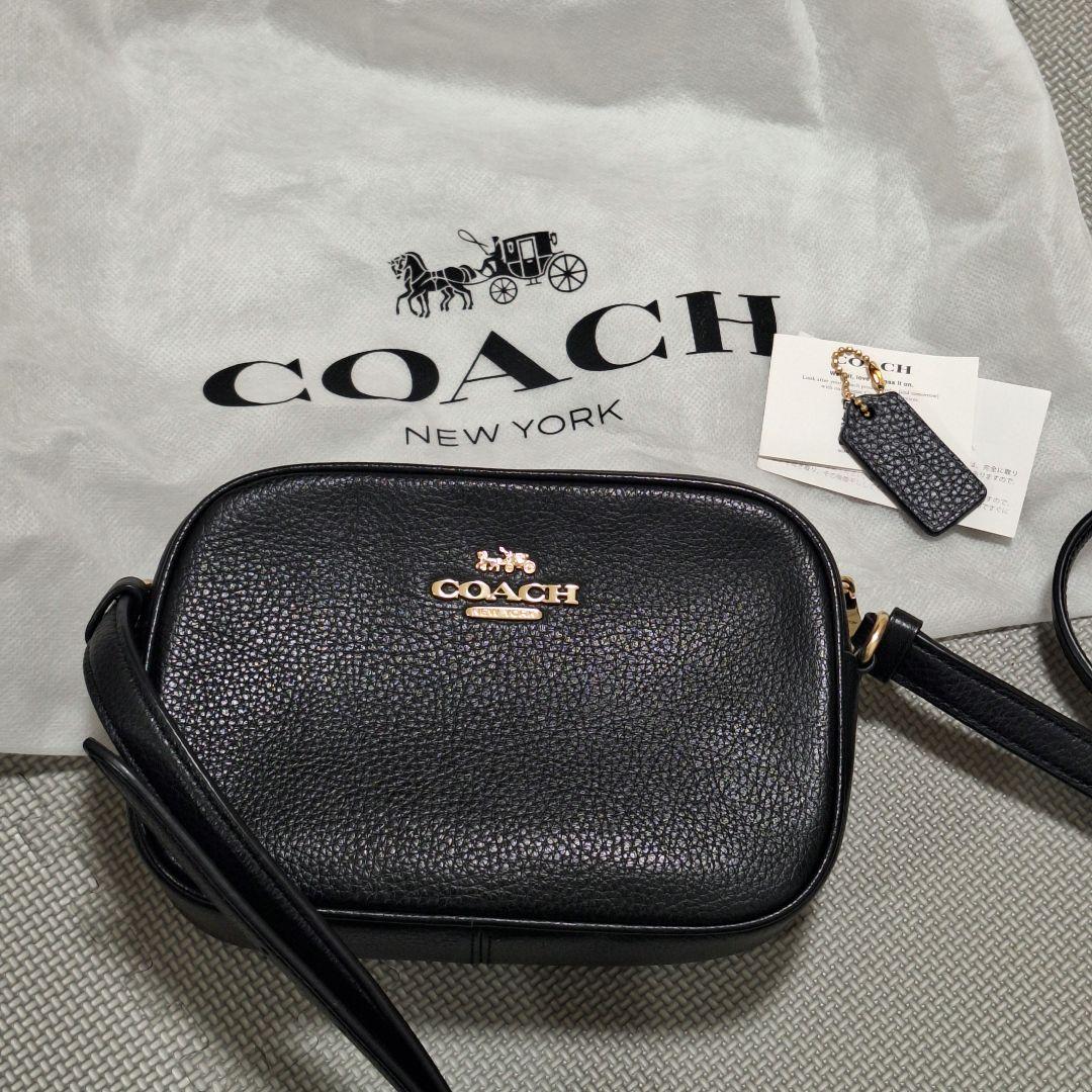 COACH ブラックレザー ショルダーバッグ