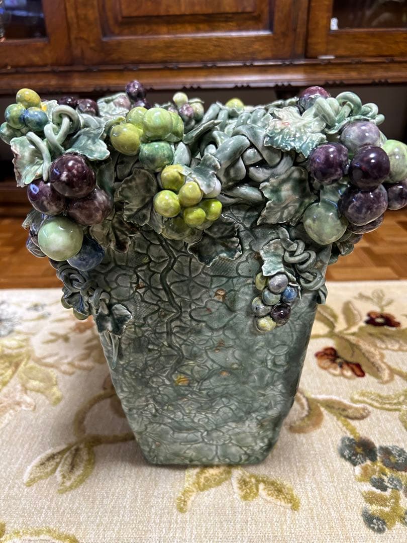 葡萄　花瓶　立体　インテリア　アンティーク