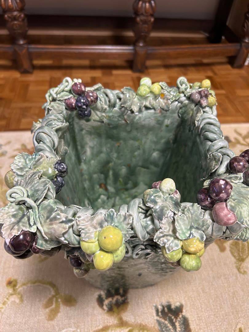 葡萄　花瓶　立体　インテリア　アンティーク