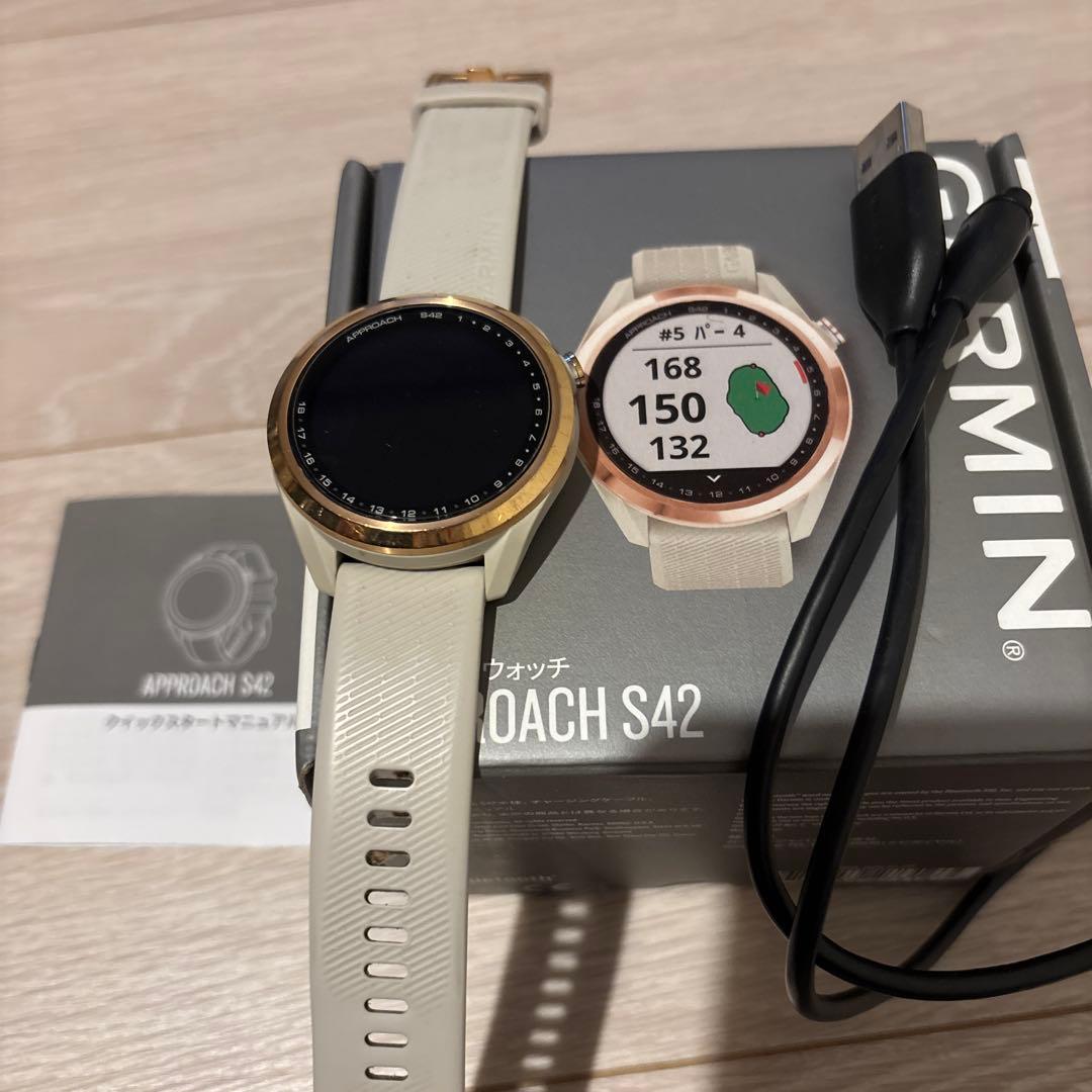 GPSゴルフウォッチ-GARMIN APPROACH S42 保護フィルム付