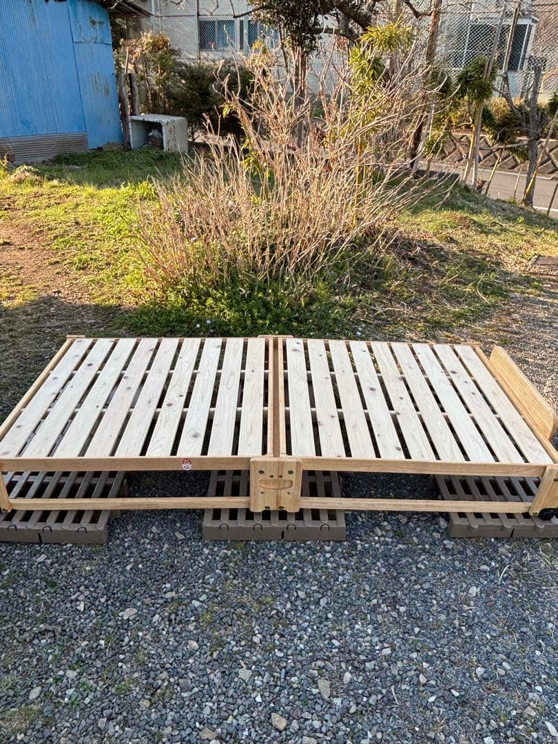 中居木工　木製 折りたたみベッド シングルサイズ　2019年製