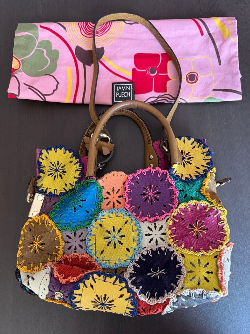 Jamin Puech ジャマンピエッシュ　2way バッグ　フラワー　袋付