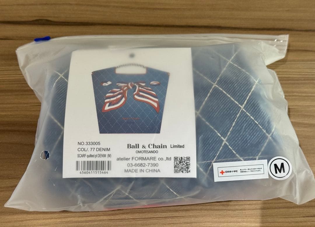 Mサイズ Ball＆Chain スカーフ リボン柄 デニム 表参道店限定