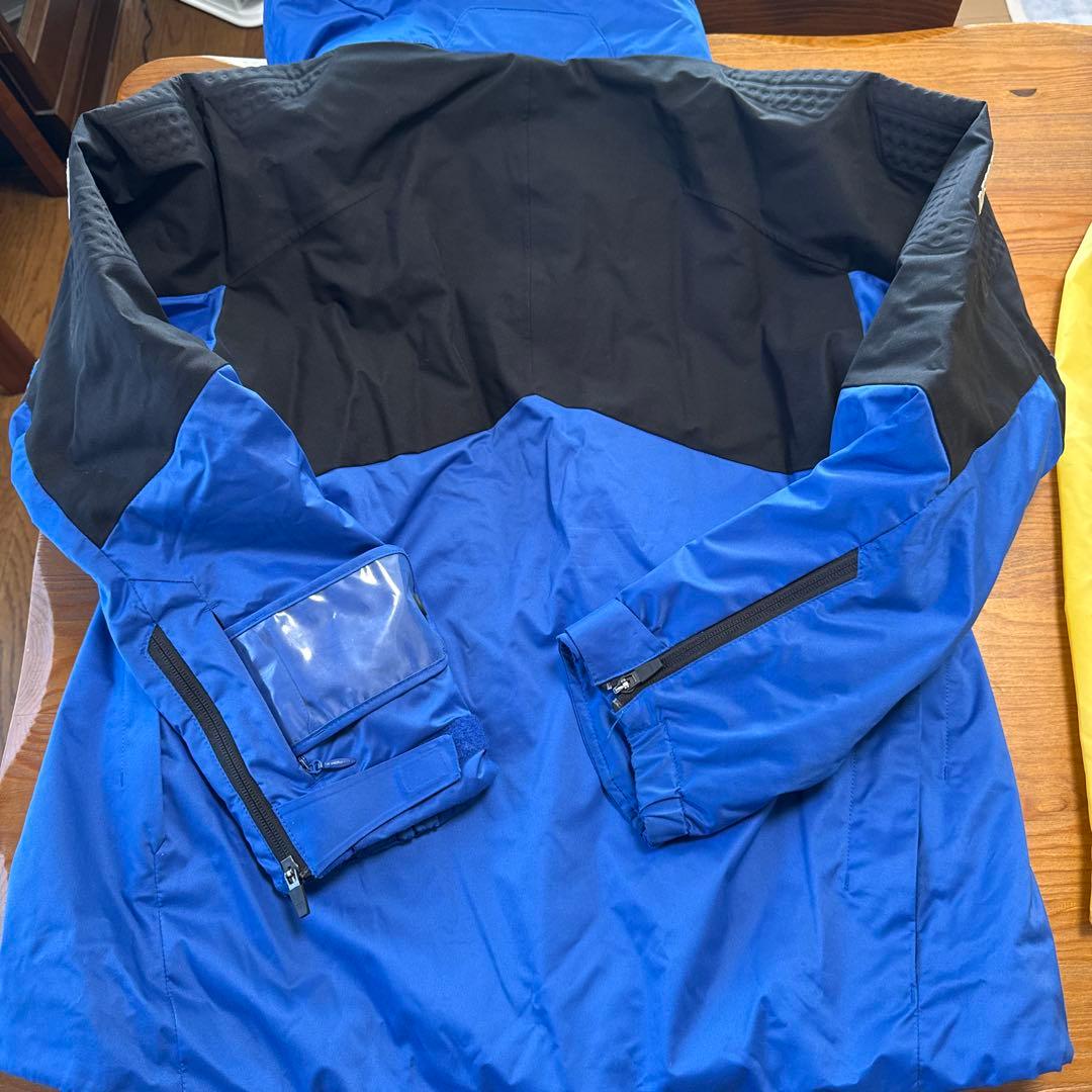 DESCENTE SCRUM-Q スキーウェア 上下セット、青/黒 収納袋付き