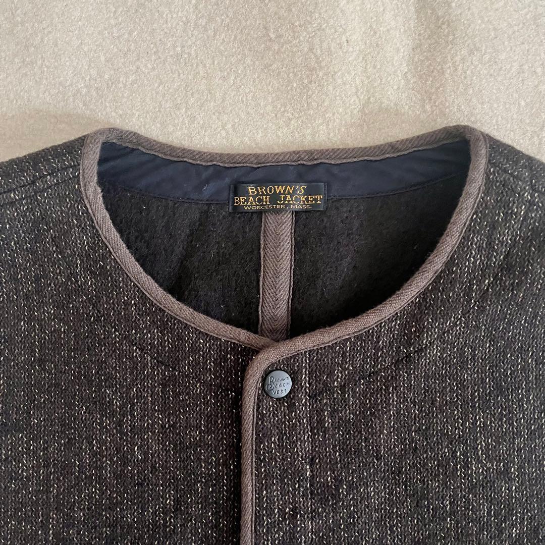 ブラウンズビーチベスト size:42 フルカウント ブラウン