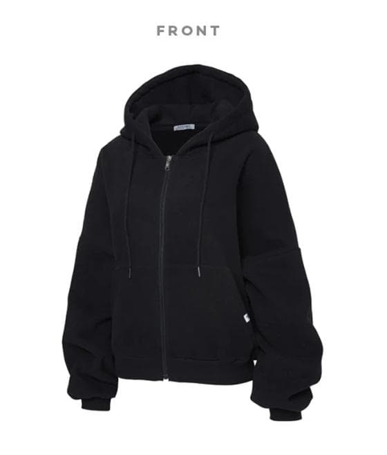 ゼクシィミックス ナッピングフード付き ジップアップ パーカー ブラック