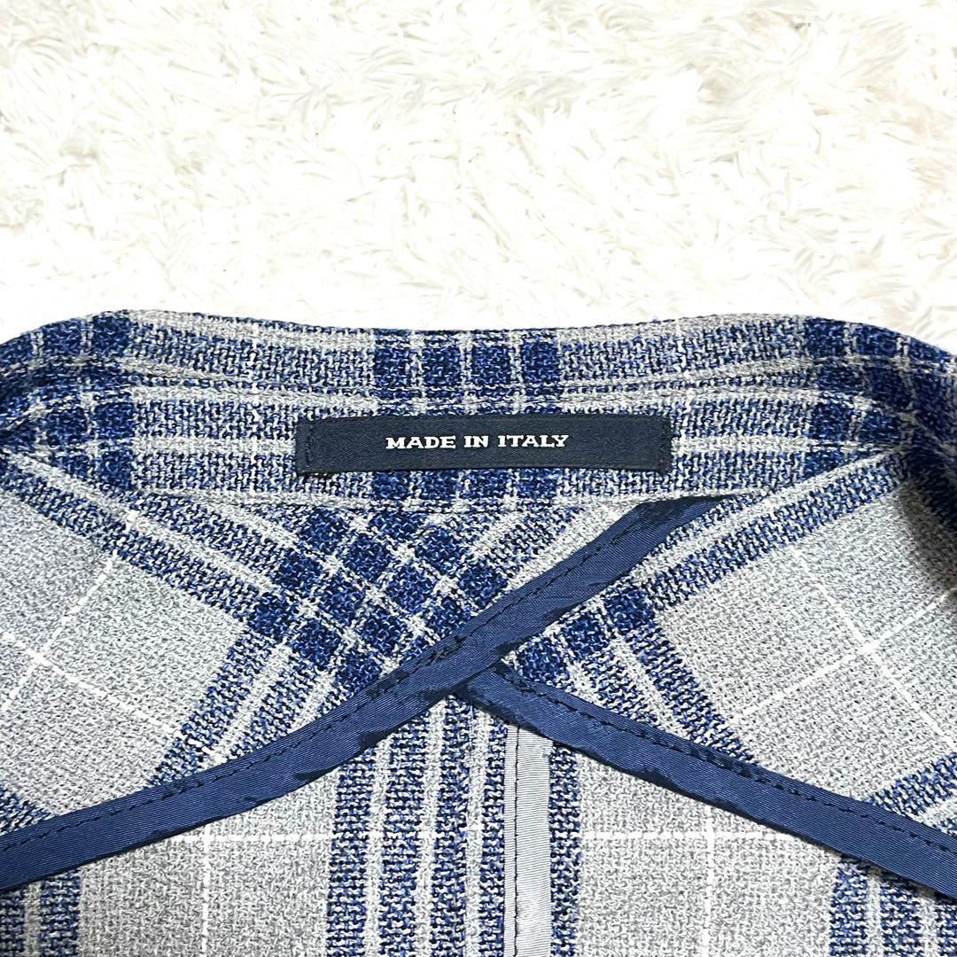 ✨極美品✨TAGLIATORE テーラードジャケット シルク混 リネン混 総柄