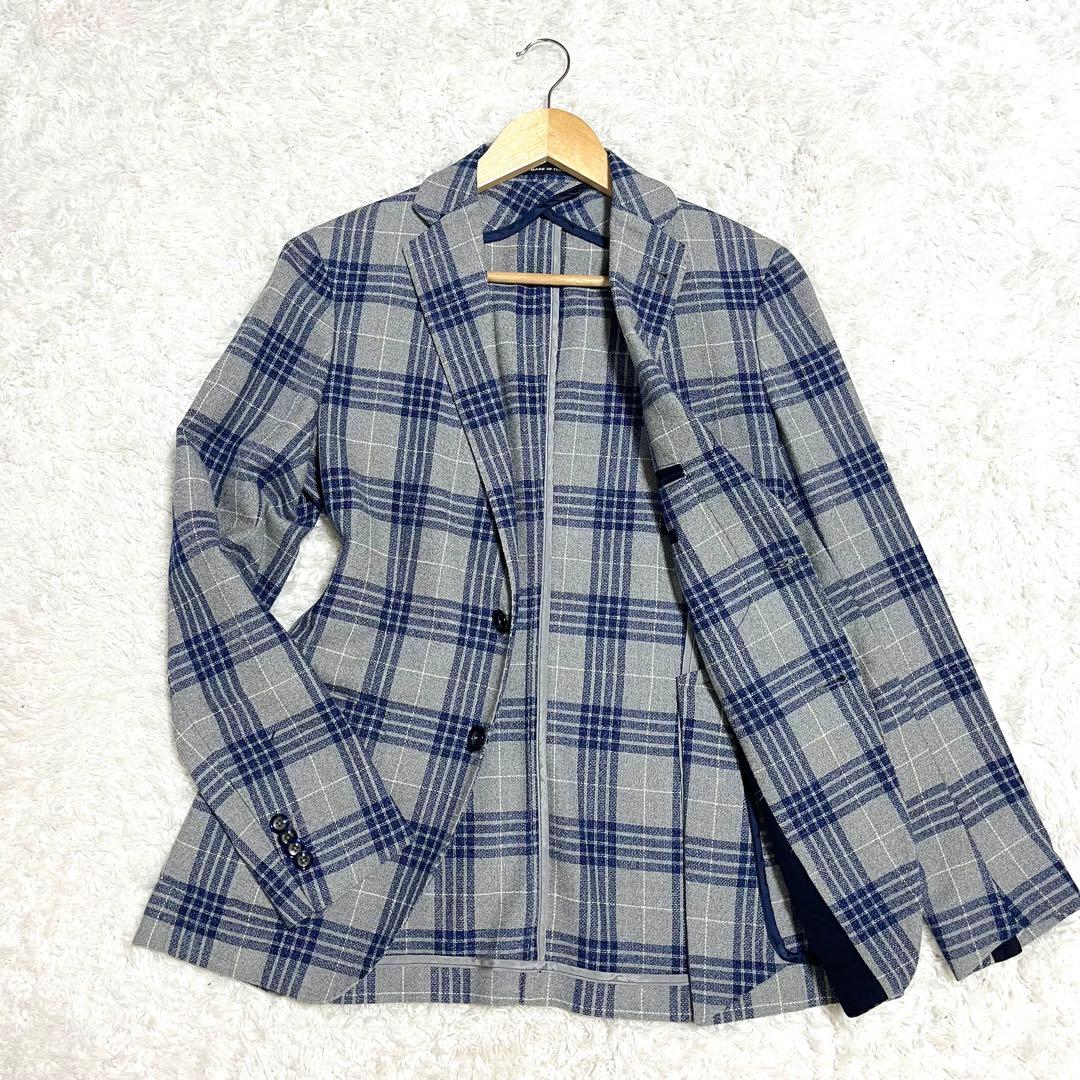 ✨極美品✨TAGLIATORE テーラードジャケット シルク混 リネン混 総柄