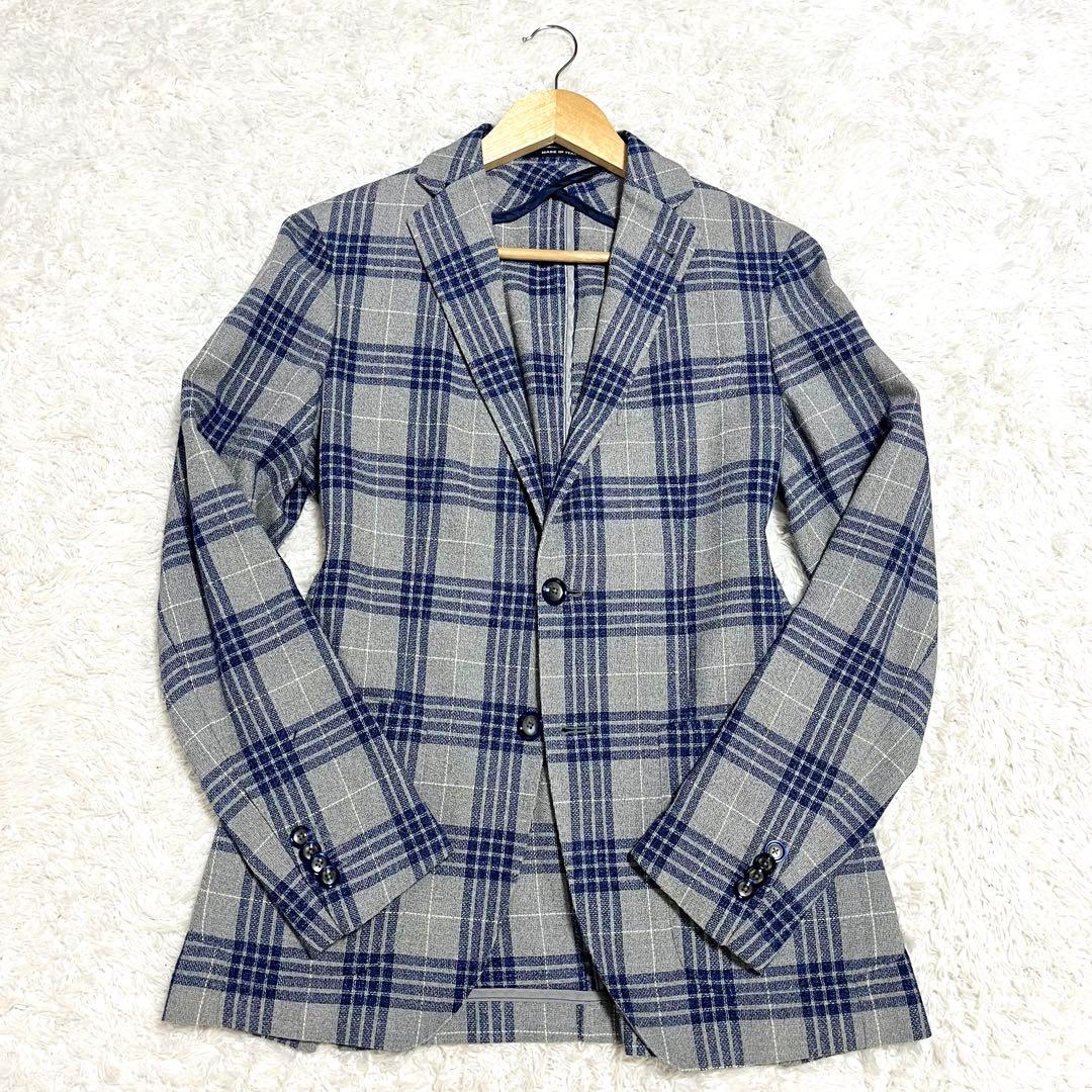 ✨極美品✨TAGLIATORE テーラードジャケット シルク混 リネン混 総柄