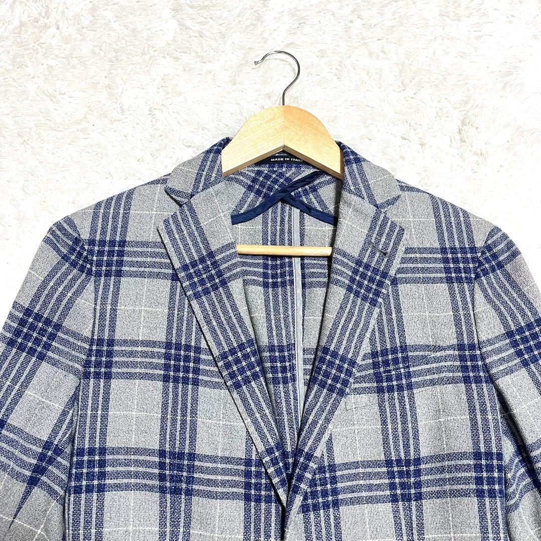 ✨極美品✨TAGLIATORE テーラードジャケット シルク混 リネン混 総柄