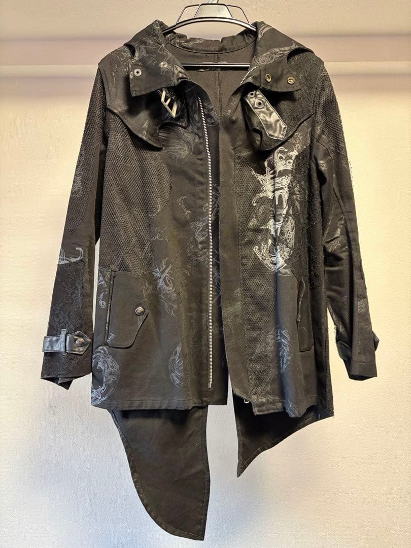 h.NAOTO DARK RED RUM フードジャケット