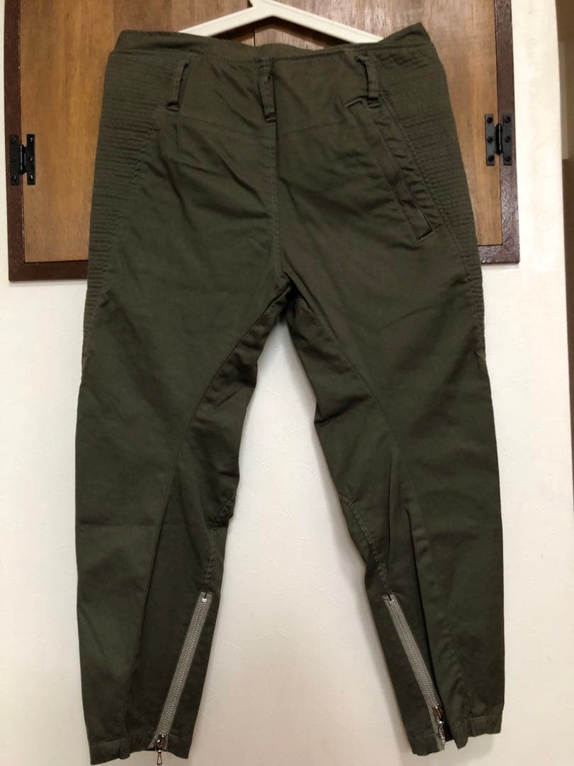 JULIUS カーキ ナイロンツイルライダースパンツ