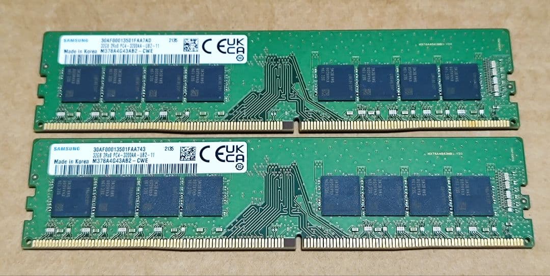SAMSUNG DDR4 64GB 3200Mhz dimm パソコンメモリ