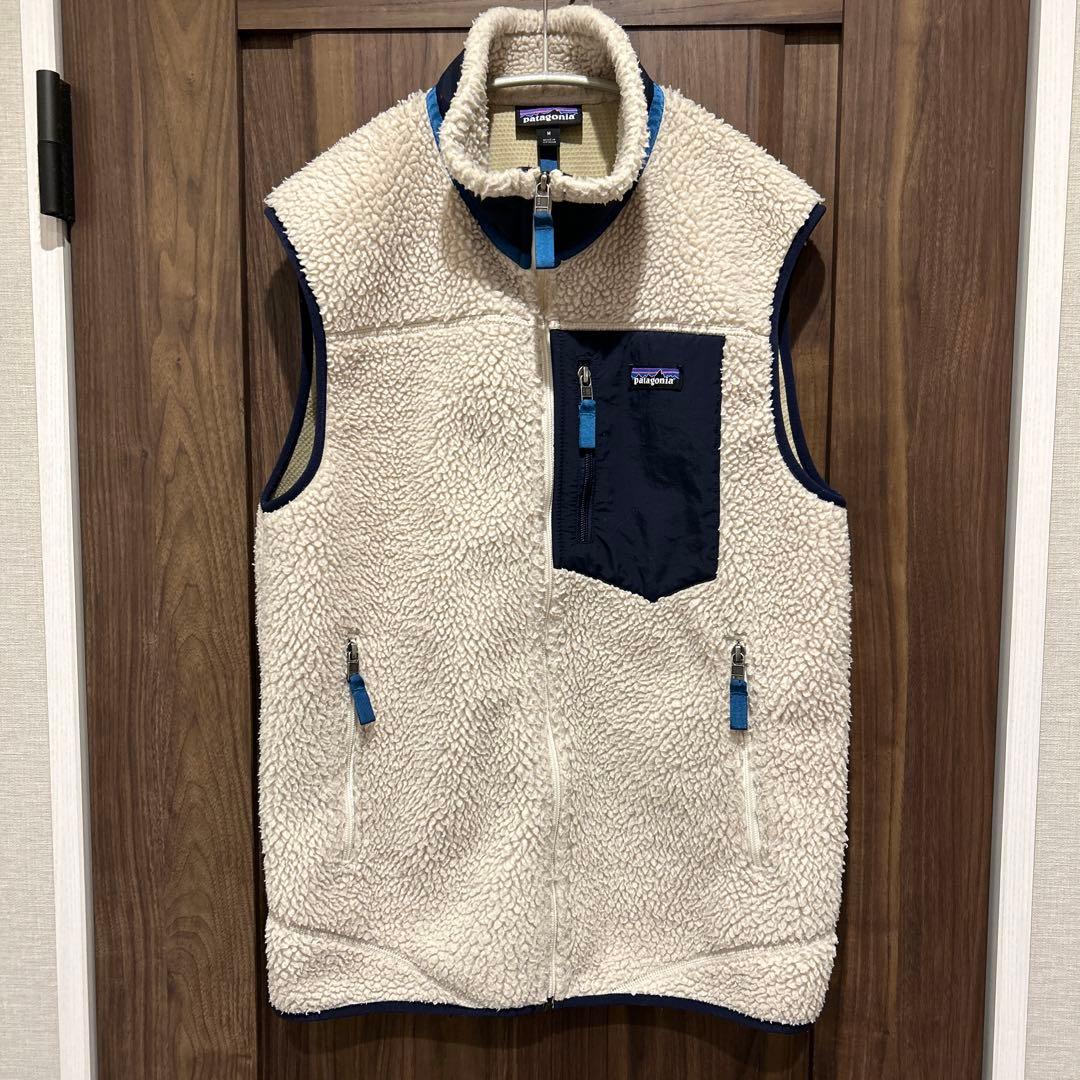 タナボタ様用patagonia レトロXベスト アイボリー/ネイビー　サイズM