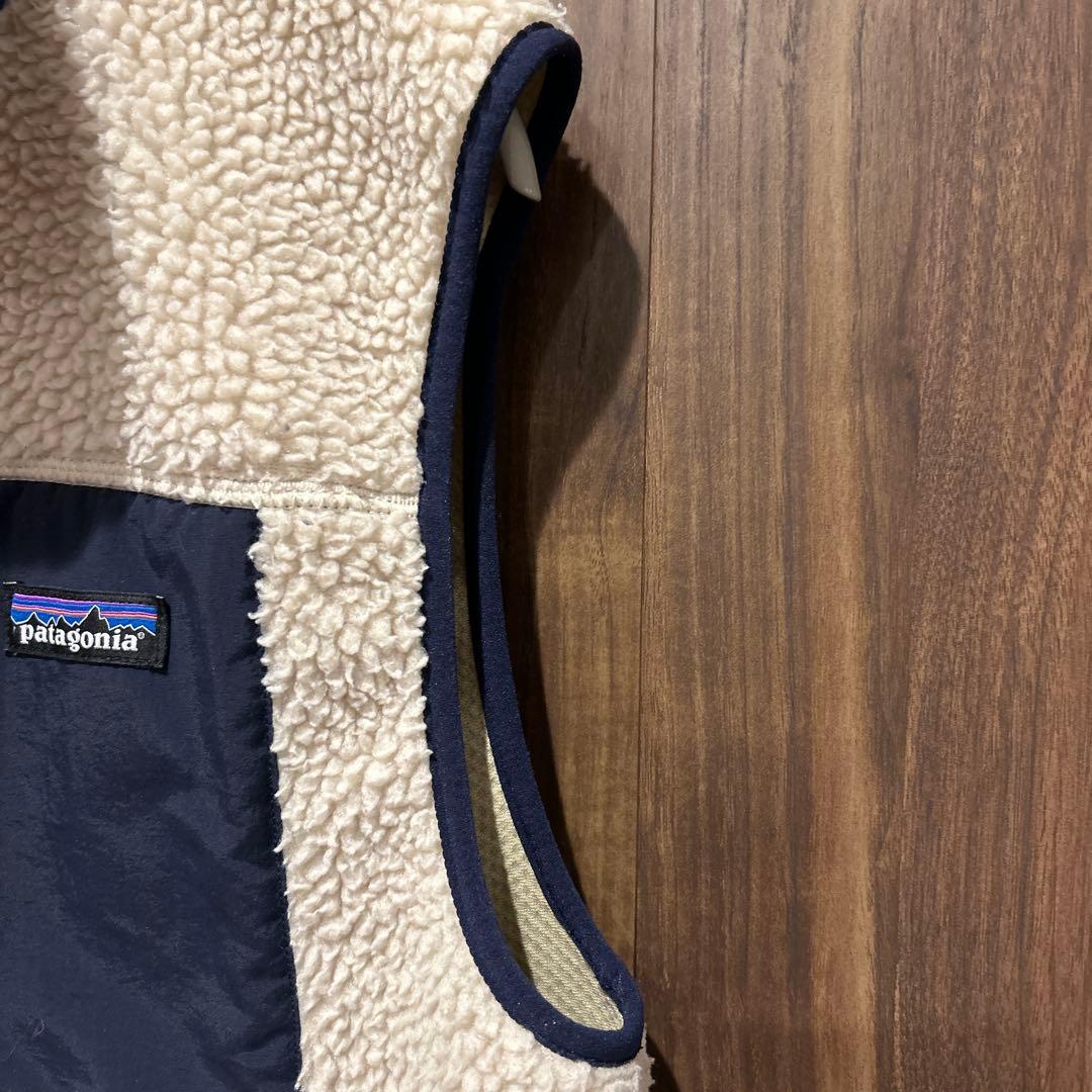 タナボタ様用patagonia レトロXベスト アイボリー/ネイビー　サイズM