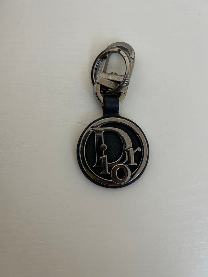 Dior ブラックレザー キーホルダー