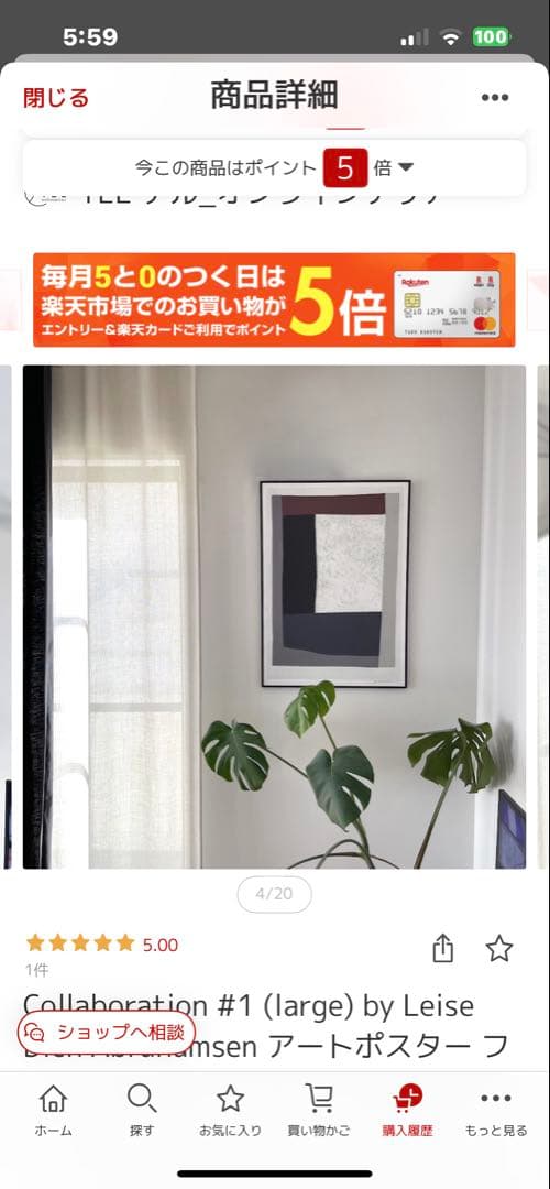 最終価格アートポスター フレーム付 50x70cm北欧2024年16500円購入